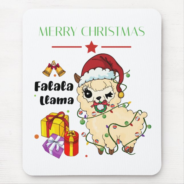 Tapis De Souris Noël Llama Mousepad (Devant)