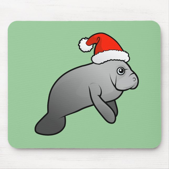 Tapis De Souris Noël Manatee Père Noël (Devant)