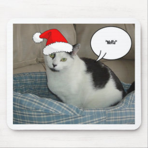 Tapis De Souris Noël noir et blanc Kitten