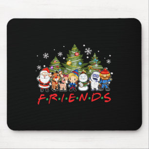 Tapis De Souris Noël Père Noël Amis Reindeder Snowman Famille Xm