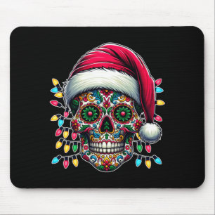 Tapis De Souris Noël pour hommes Crâne de sucre Chapeau de Père No