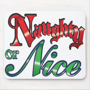 Tapis De Souris Noël Rétro, Mauvais ou Bien Lettres Rouges Vertes