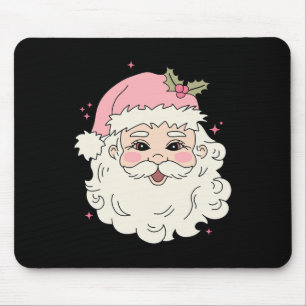 Tapis De Souris Noël rose vintage Père Noël Joyeux Noël Fille
