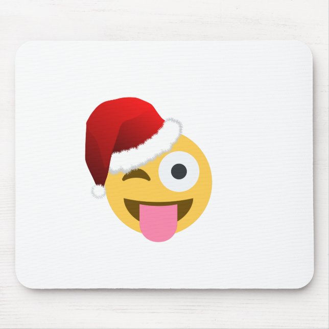 Tapis De Souris noël santa claus winking emoji (Devant)