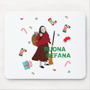 Tapis De Souris noël sorcière buona Befana