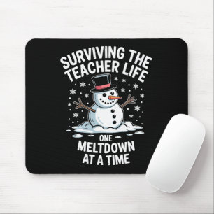 Tapis De Souris Noël Surviving Teacher Life Effondrement de Noël
