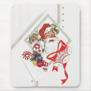Tapis De Souris Noël vintage, Père Noël avec Canneberges