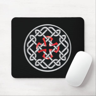 Tapis De Souris Noeud celtique Rouge Métallique Mousepad
