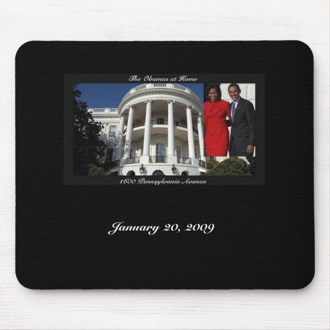 Tapis De Souris Noir 1600 de Mousepad Obama (Devant)