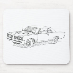 Tapis De Souris Noir 1964 de Pontiac GTO