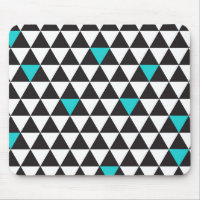 Noir Blanc Sarcelle Turquoise Triangles Géométriqu