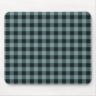 Tapis De Souris Noir bleu À damiers En vichy Motif