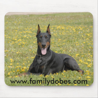 Tapis De Souris Noir de mousepad de dobermann