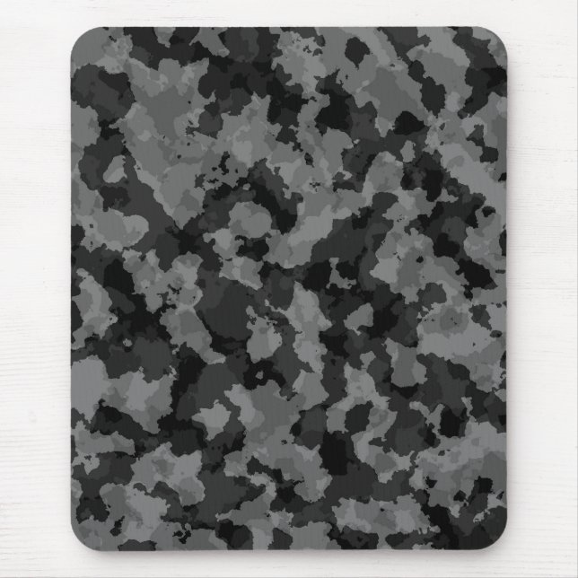 Tapis de souris noir et blanc de camouflage (Devant)