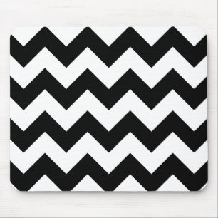 Tapis de souris noir et blanc de Chevron
