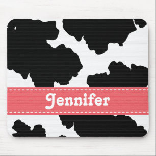 Tapis de souris noir et blanc d'impression de
