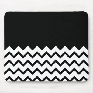 Tapis De Souris Noir et blanc. Le zigzag de partie, pièce le noir