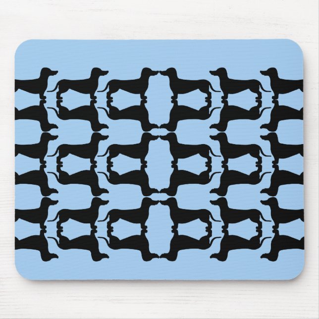 Tapis De Souris Noir et bleu de Teckel (Devant)