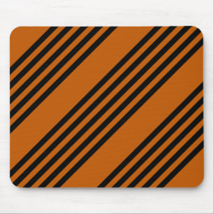 Tapis De Souris Noir et brûlé orange cinq bandes motif