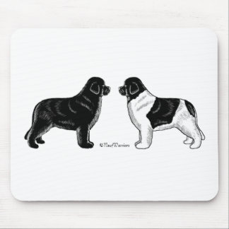 Tapis De Souris Noir et chien de Landseer Terre-Neuve