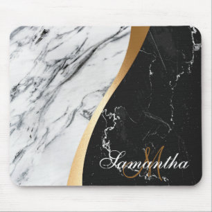 Tapis De Souris Noir et Marbre blanc