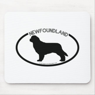 Tapis De Souris Noir Mousepad de silhouette de Terre-Neuve