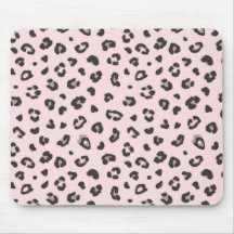 Noir sur Empreinte de léopard rose Mousepad