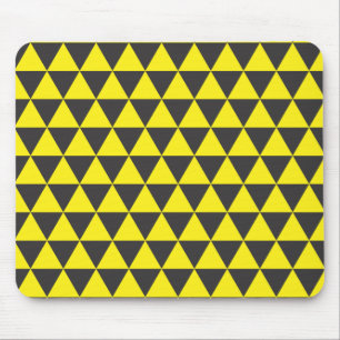 Tapis De Souris noir sur triangles jaunes