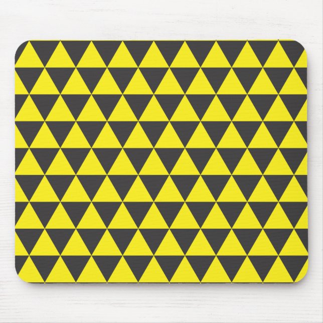 Tapis De Souris noir sur triangles jaunes (Devant)