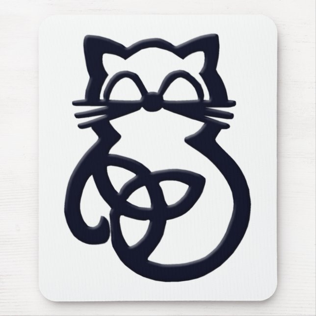 Tapis De Souris Noir Trinity Knot Celtic Chat Mousepad (Devant)