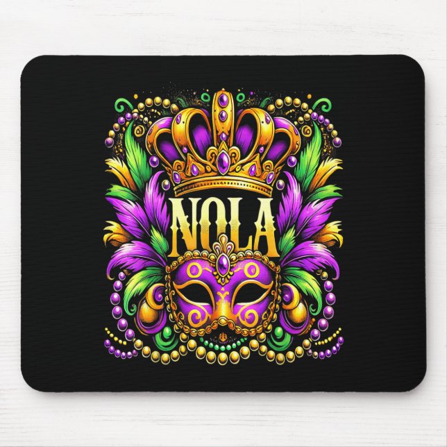 Tapis De Souris Nola New Orleans Mardi Gras 2025  (Devant)