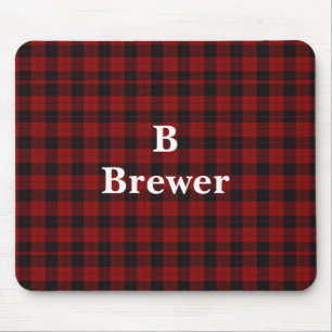 Tapis De Souris Nom de famille personnalisé Red Tartan
