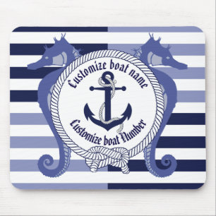 Tapis De Souris Nom de l'Ancre nautique/noeud/Personnaliser du mar