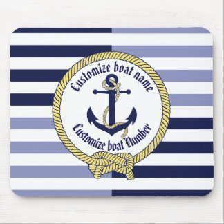 Tapis De Souris Nom de l'Ancre nautique/noeud/Personnaliser du mar