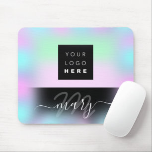 Tapis De Souris Nom du logo personnalisé Monogramme Holographe Pin