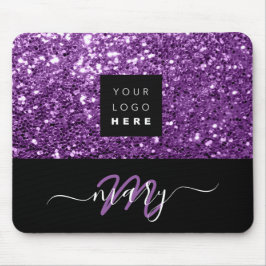 Tapis De Souris Nom Logo de la Parties scintillant violet minimale