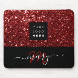 Tapis De Souris Nom Monogramme Minimal Bourgogne Logo Parties scin