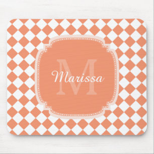 Tapis De Souris Nom Monogrammé - orange clair tendance