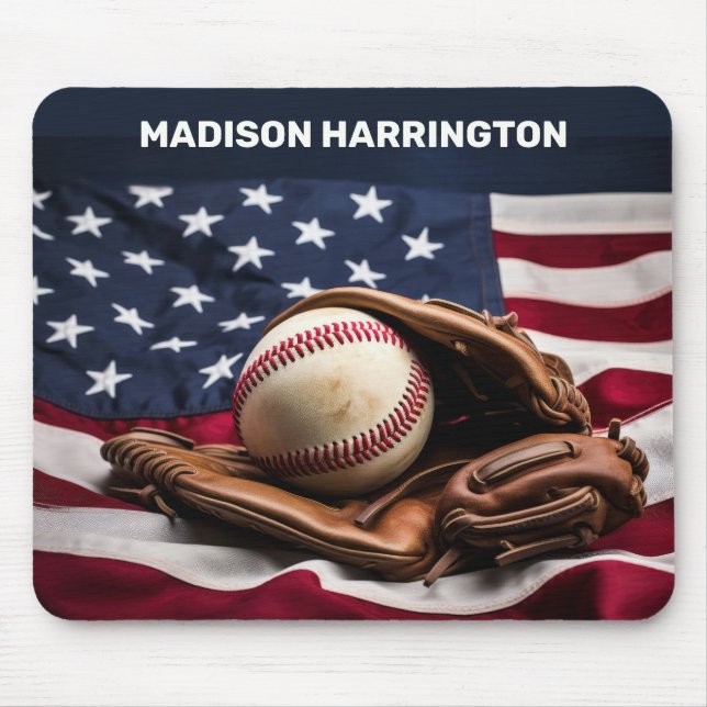 Tapis De Souris Nom personnalisé American Baseball (Devant)
