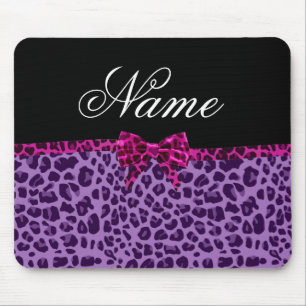 Tapis De Souris Nom personnalisé arbalète rose empreinte de léo