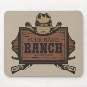 Tapis De Souris NOM PERSONNALISÉ Canons Cowboy Connexion Western R