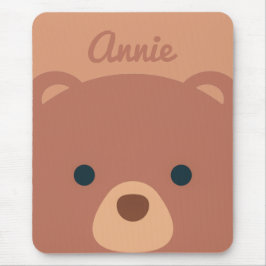 Tapis De Souris Nom personnalisé de l'ours mignon Brown | Panier d