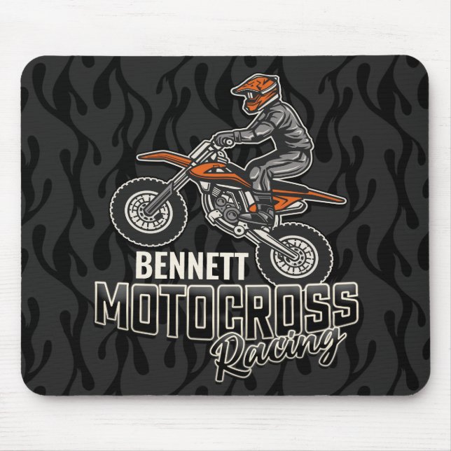 Tapis De Souris Nom personnalisé Dirt Vélo Rider Motocross Racing (Devant)