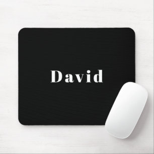 Tapis De Souris Nom personnalisé élégant ou autre texte Noir & B