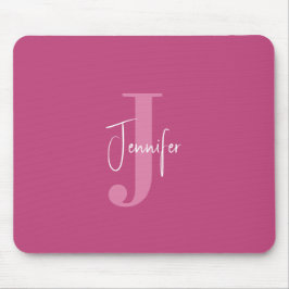 Tapis De Souris Nom personnalisé et initiale moderne fille Rose pr