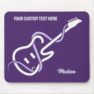 Tapis De Souris Nom personnalisé et texte de la guitare stylisée