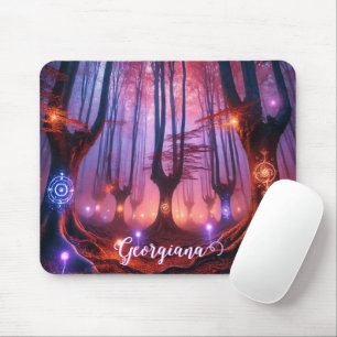 Tapis De Souris Nom personnalisé Forêt de Whimsigoth enchantée aut