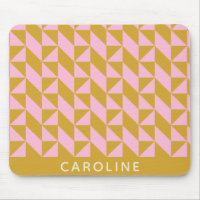 Nom personnalisé Géométrique moderne rose jaune