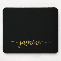Nom personnalisé girly simple noir en monogramme