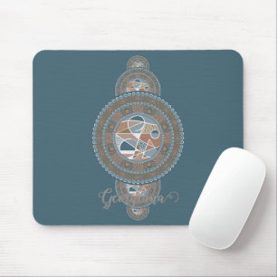Tapis De Souris Nom personnalisé Gold Turquoise Abstrait Ornamenta